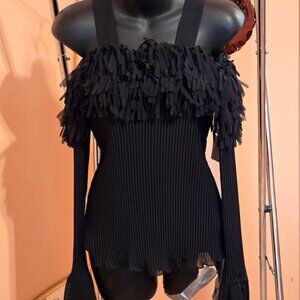 long sleeve black blouse